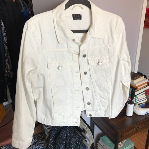 marks and spencer white denim jacket